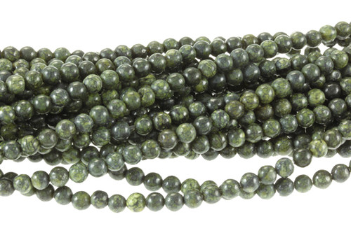 4mm Green Spider Jasper Round Beads 15.5" natural [4b95]