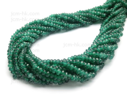 4mm Malachite Jade Faceted Rondelle Beads 15.5" dyed [h6b77-4]