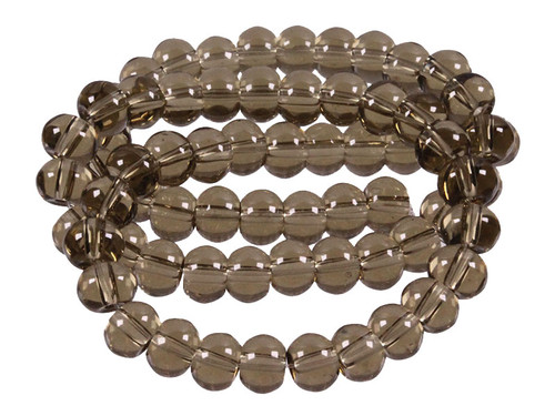 8mm Smoky Topaz Abacus Beads 15.5" synthetic [u76a8]