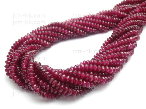 4mm Garnet Faceted Rondelle Beads 15.5" dyed [h6g1-4]