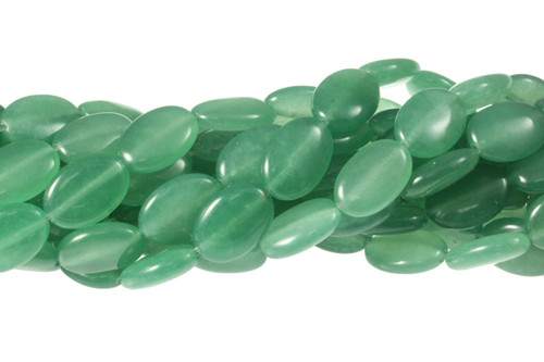 13x18mm Green Aventurine Puff Oval Beads 15.5" natural [s7b15-13]