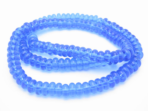 6mm Blue Quartz Rondelle Beads 15.5" synthetic [u93a36]