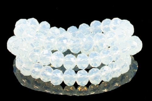 12mm Moonstone Opalite Faceted Rondelle Beads 15.5" synthetic [sc5a43]
