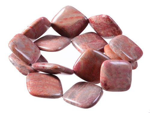 30mm China Dendritc Jasper Diamond Beads 15.5" natural [wa139]