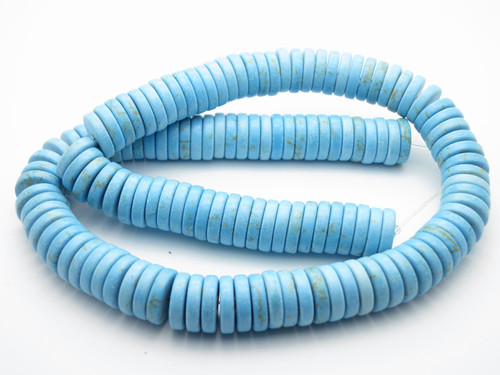 12mm Blue Turquoise Heishi Beads 15.5" stabilized [ts122]