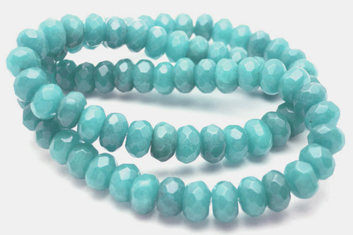 6mm Amazonite Faceted Rondelle Beads 15.5" dyed [sc2d51]