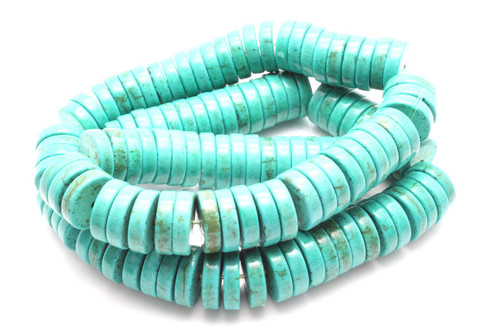 12mm Tibetan Turquoise Heishi Beads 15.5" stabilized [t3c12h]