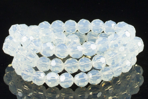 10mm Moonstone Opalite Faceted Round Beads 15.5" synthetic [c10a43]