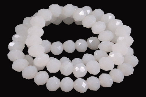 8x6mm Snow Quartz Faceted Rondelle Beads 15.5" [sc3b40]