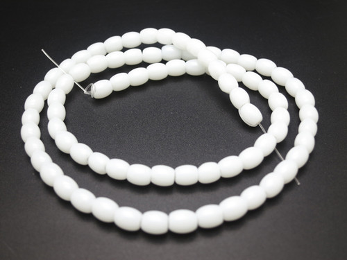 4x6mm White Obsidian Rice Beads 15.5" [u72b98]