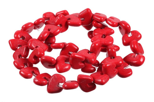 8x12mm Coral Zuni Bear Beads 15.5" synthetic [s99a-a13]