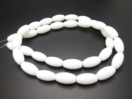 6x12mm White Quartz Rice Beads 15.5" [u73a76]