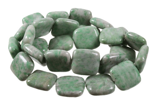 15mm China Jade Puff Square Beads 15.5" natural [s5a27-15]