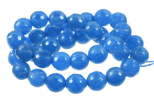 10mm Aqua Jade Faceted Round Beads 15.5" dyed [c10b75]