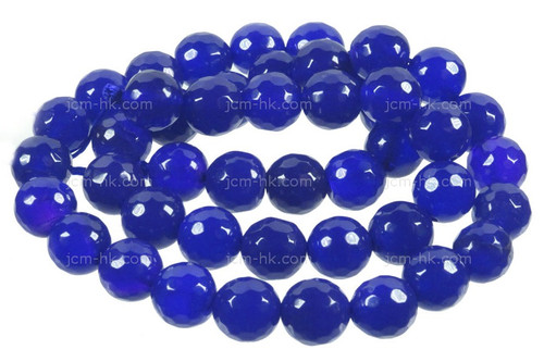 12mm Lapis Jade Faceted Round Beads 15.5" dyed [c12b74]