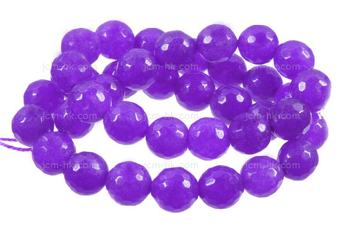4mm Purple Jade Faceted Round Beads 15.5" dyed [c4b72]