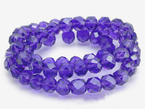 8mm Amethyst Faceted Round Beads 15.5" synthetic [c8a6]