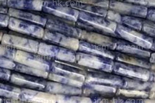 4x13mm Denim Lapis Tube Beads 15.5" natural [h1b27]