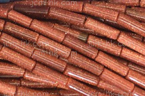 4x13mm Goldstone Tube Beads 15.5" synthetic [h1b96]