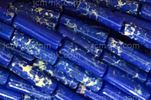 4x13mm Lapis Sea Sediment Tube Beads 15.5" dyed [h1r55l]