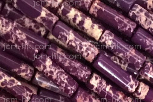 4x13mm Purple Sea Sediment Tube Beads 15.5" dyed [h1r55p]