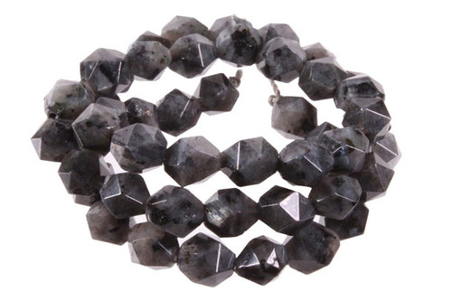 8mm Black Labradorite Hexagon Faceted Beads 15.5" natural [h23q]