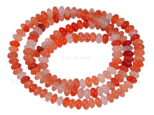 4mm Peach Quartz Rondelle Beads 15.5" heated [h3a10-4]