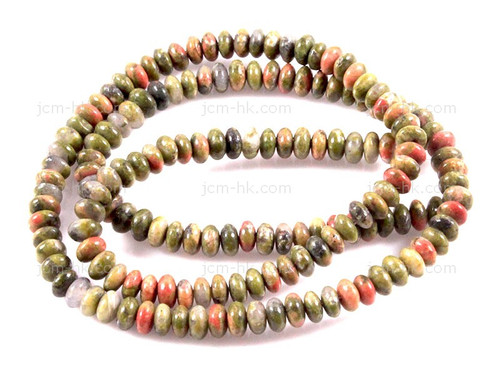 4mm Unakite Rondelle Beads 15.5" natural [h3b21-4]