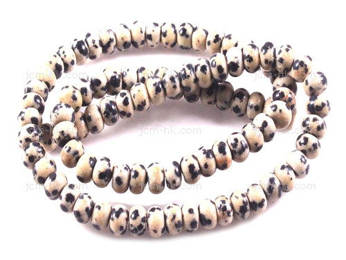 4mm Dalmatian Jasper Jasper Rondelle Beads 15.5" natural [h3b23-4]