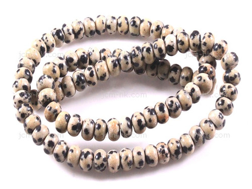 6mm Dalmatian Jasper Jasper Rondelle Beads 15.5" natural [h3b23-6]