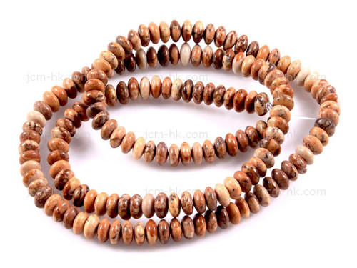 4mm Picture Jasper Rondelle Beads 15.5" natural [h3b26-4]