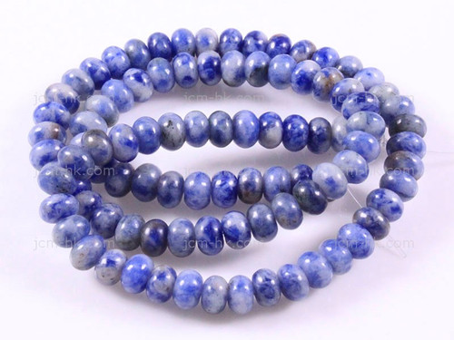 6mm Denim Lapis Rondelle Beads 15.5" natural [h3b27-6]