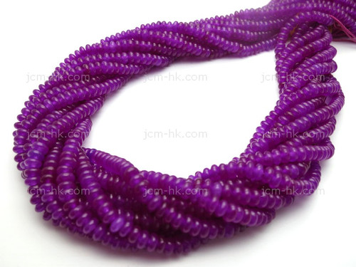 4mm Purple Jade Rondelle Beads 15.5" dyed [h3b72-4]