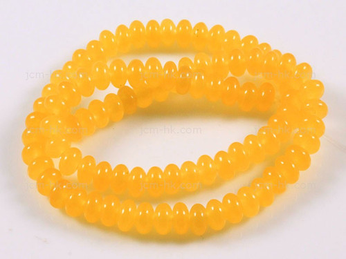 6mm Yellow Chalcedony Rondelle Beads 15.5" dyed [h3b92-6]