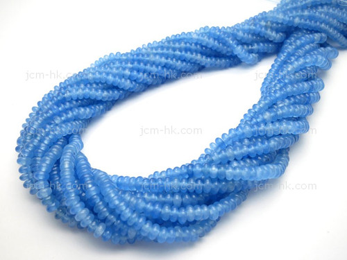 4mm Larimar Jade Rondelle Beads 15.5" dyed [h3c57-4]