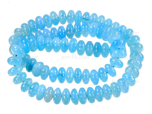 8mm Larimar Jade Rondelle Beads 15.5" dyed [h3c57-8]