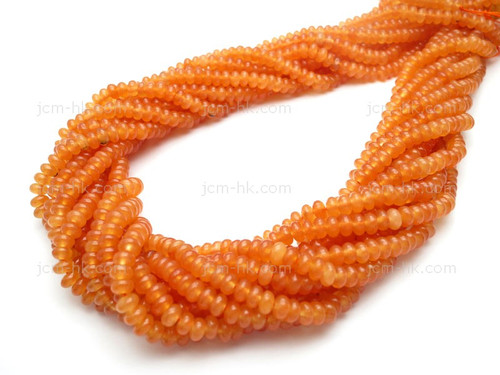 4mm Apricot Jade Rondelle Beads 15.5" natural [h3c59-4]