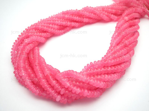 6mm Pink Jade Rondelle Beads 15.5" dyed [h3c60-6]