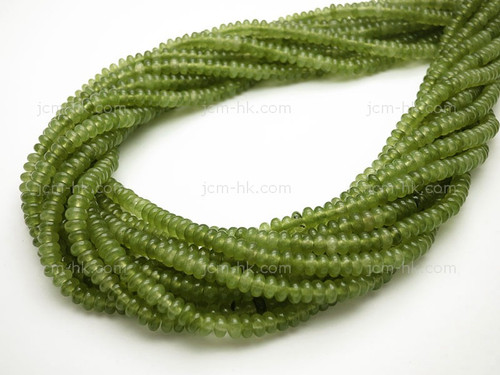 4mm New Jade Rondelle Beads 15.5" natural [h3c64-4]
