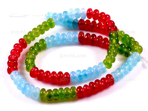 6mm Mix Jade Rondelle Beads 15.5" dyed [h3x1-6]