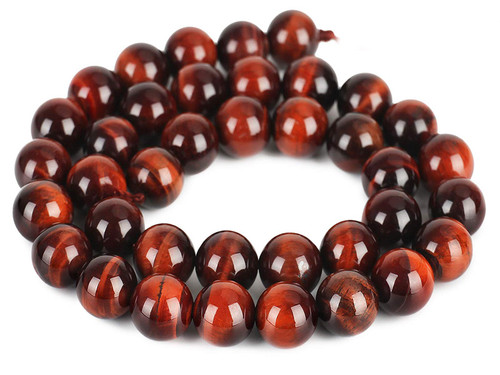 4mm Red Tiger Eye Round Beads 15.5" heated [4g3r]