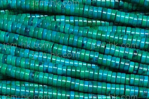 4mm Azurite Chrysocolla Heishi Beads 15.5" dyed [h4d41-4]