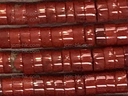 6mm Red Jasper Heishi Beads 15.5" natural [h4r12-6]