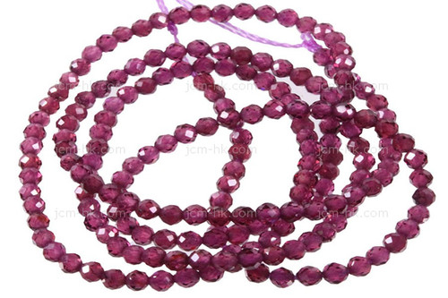 2mm Cherry Quartz Faceted Round Beads 15.5" dyed [h5a41-2]
