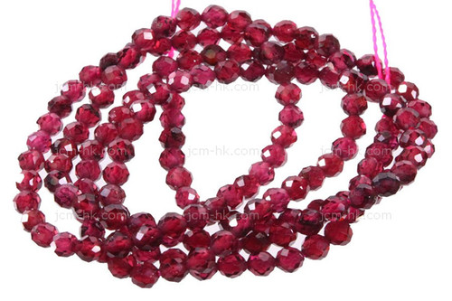 3mm Garnet Faceted Round Beads 15.5" natural [h5g1-3]