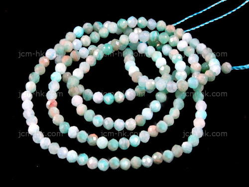 3mm Gold Black Amazonite Faceted Round Beads 15.5" natural [h5r36-3]