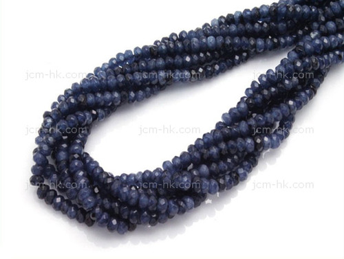 6mm Midnight Blue Jade Faceted Rondelle Beads 15.5" dyed [h6b27-6]