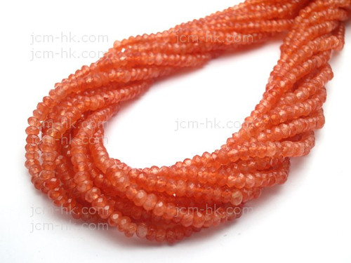 4mm Apricot Jade Faceted Rondelle Beads 15.5" dyed [h6c59-4]