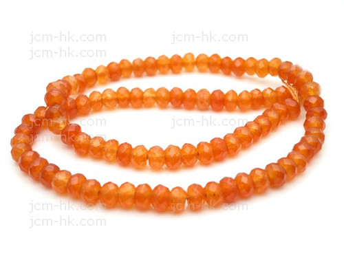 8mm Apricot Jade Faceted Rondelle Beads 15.5" dyed [h6c59-8]