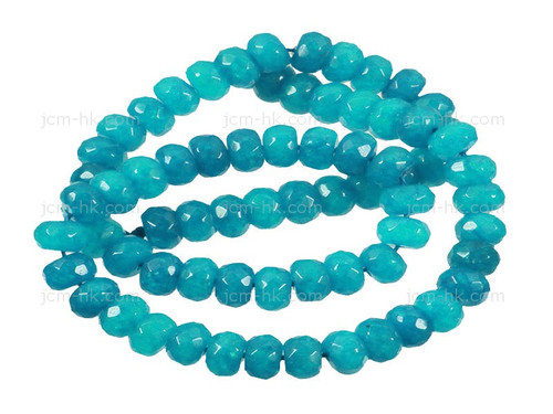 6mm Amazonite Faceted Rondelle Beads 15.5" dyed [h6d51-6]